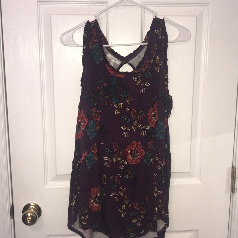 Purple floral tank top